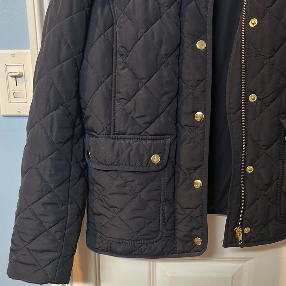 Navy Quilted Spring Jacket - Picture 4 of 6
